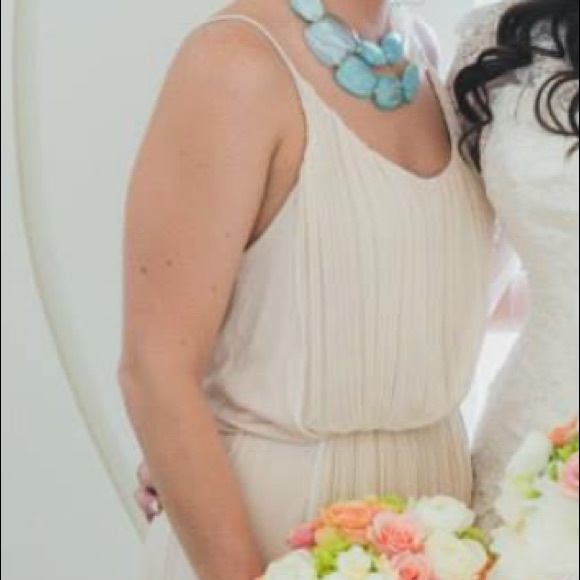 Cream color floor length MNG Suit dress - Picture 2 of 3